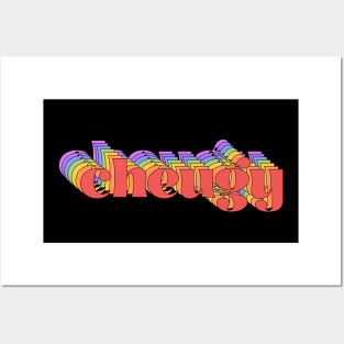 Slang meme: cheugy (bright rainbow repeated letters) Posters and Art